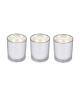 Lot de 3 bougies verrine H 8 cm Argent ambré