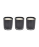 Lot de 3 bougies verrine H 8 cm Noir ambré