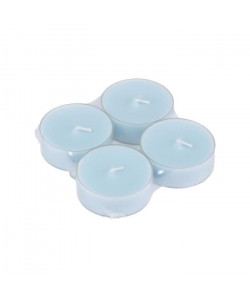 Lot de 4 bougies maxi chauffe plat parfum bleu océan H 2,3 cm