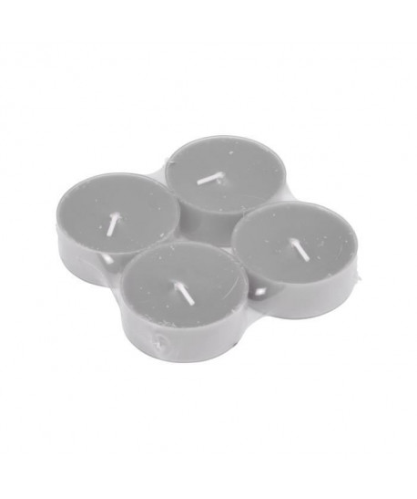 Lot de 4 bougies maxi chauffe plat parfum perle de glace H 2,3 cm Gris