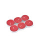 Lot de 6 bougies maxi chauffe plat parfum fraise H 2,5 cm rouge