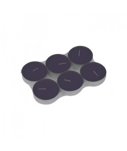 Lot de 6 bougies maxi chauffe plat parfum bois de cedre H 2,5 cm Violet