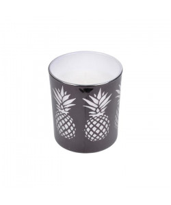 Bougie verrine ananas H 10 cm Noir ambré