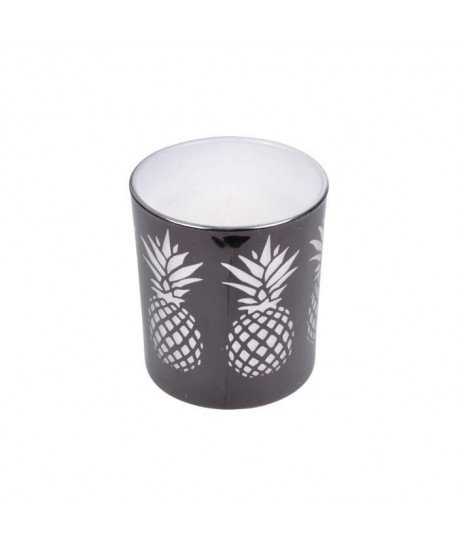 Bougie verrine ananas H 10 cm Noir ambré