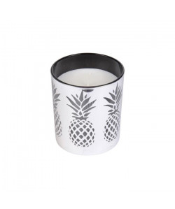 Bougie verrine ananas H 10 cm Argent ambré