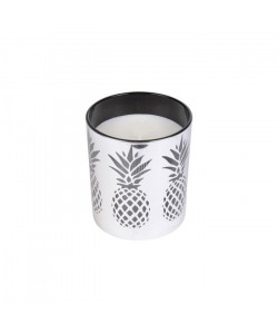 Bougie verrine ananas H 8 cm Argent ambré