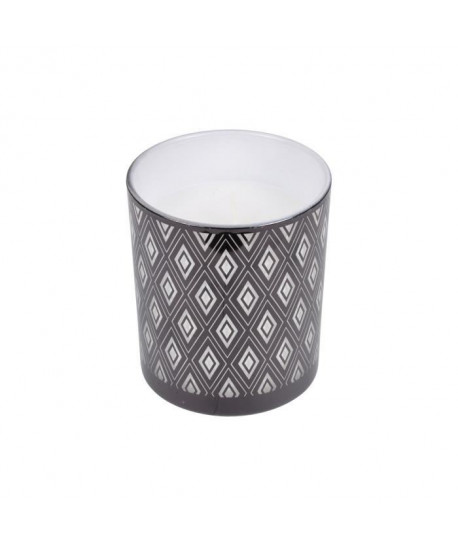 Bougie verrine graphic H 10 cm Noir ambré