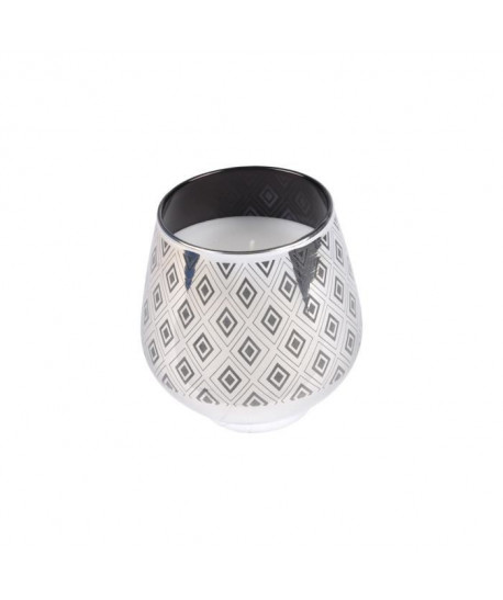 Bougie verrine graphic H 9,5 cm Argent ambré