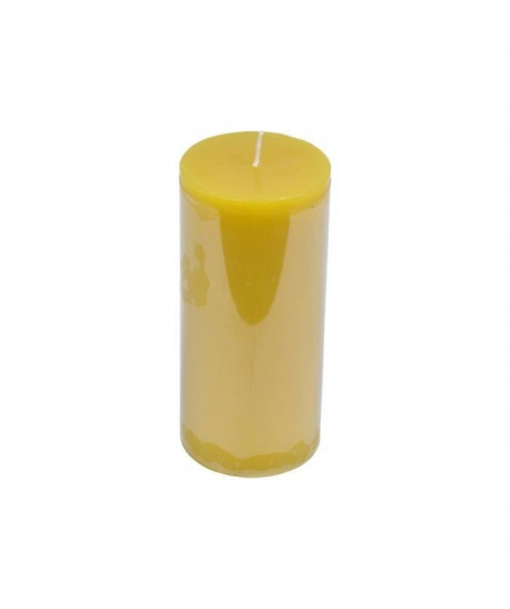 Bougie pilier parfum miel sauvage H 15 cm Jaune