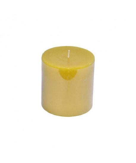 Bougie pilier parfum miel sauvage H 10 cm Jaune