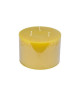 Bougie pilier 3 meches miel sauvage H 10 cm Jaune