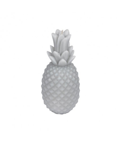 Bougie ananas H 20,5 cm Gris