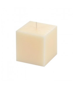 Bougie cube parfum vanille H 7,5 cm Beige