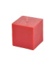 Bougie cube parfum fraise H 7,5 cm Rouge