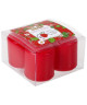 LE CHAT Lot de 4 bougies Cueillette de fraises  Petit format : Ř 3,8 x H 4 cm  Parfum : fraise  Couleur : rouge