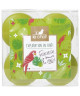 LE CHAT Lot de 4 bougies Exploration en foret  Petit format : Ř 3,8 x H 4 cm  Parfum : foret tropicale  Couleur : vert