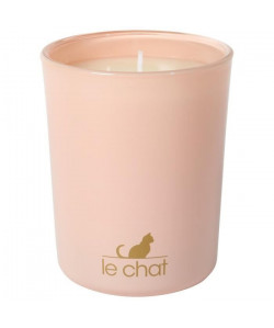 LE CHAT Bougie parfumée Iris et Jasmin Premium  Verre laqué  rose et or  Ř 7,6 x H 9,2 cm