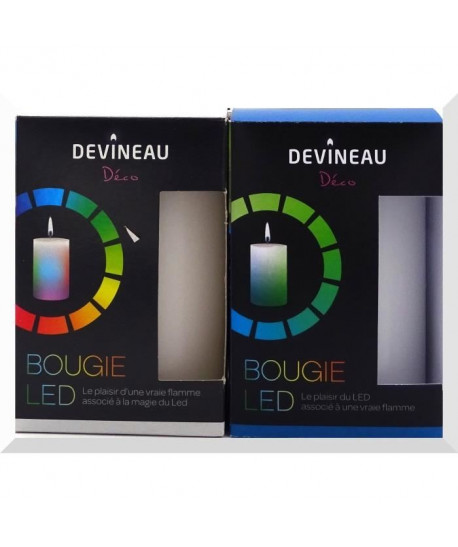 DEVINEAU Lot de bougies led avec flamme  Multicolore, Bleu et vert