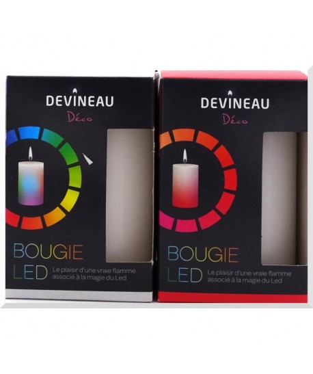 DEVINEAU Lot de bougies led avec flamme  Multicolore, Rouge et rose