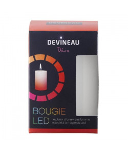 DEVINEAU Bougie Led avec flamme  Rouge et Rose