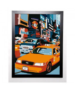 MANZO GIOVANNI Image encadrée Taxi NY 57x77 cm Multicolore