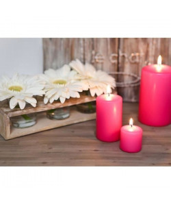 LE CHAT Lot de 4 bougies roses  Ř 3,8 x H 4 cm  parfum orchidée