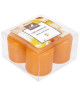 LE CHAT Lot de 4 bougies oranges  Ř 3,8 x H 4 cm  parfum tulipe