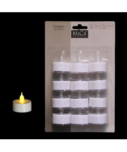 MICA DECORATIONS Lot de 24 bougies déco rechaud  Blanc