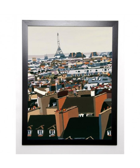 MANZO GIOVANNI Image encadrée Toits de Paris 57x77 cm Multicolore