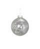 Boule de Noël charme argenté en verre Ř 10 cm