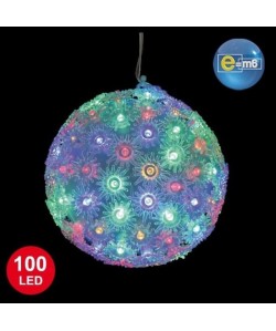 Boule lumineuse 100 LED diametre 15 cm multicolore