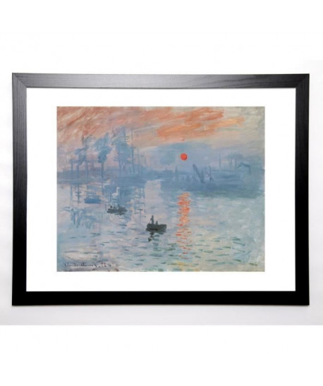 MONET CLAUDE Image encadrée Impression, soleil levant 67x87 cm Bleu