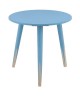 PENCIL Bout de canapé/table d\'appoint ronde style scandinave bleu et naturel  L 40 x l 40 cm