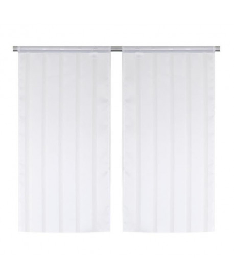 Paire vitrage SECRETE passetringle 45 x 90 cm  Blanc