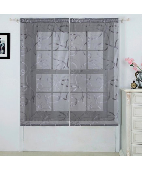 Paire de vitrages 60x120 cm Gris