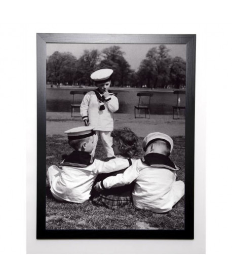 PHOTOGRAPHIE COLLECTION Image encadrée les trois matelots 57x77 cm Gris