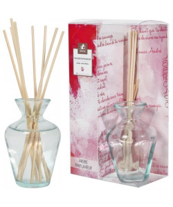 LE CHAT Diffuseur de parfum 90ml 8 tiges bambou parfum rose éclatante