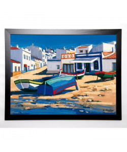 QUILICI JEAN Image encadrée Claude Barque bleue a Alvor Bleu