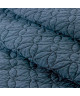 COTE DECO Cache sommier Microfibre lavée MOJI 90x190 cm  Bleu denim