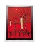 RAUSCHER MICHEL Image encadrée Si pres, si loin 67x87 cm Rouge