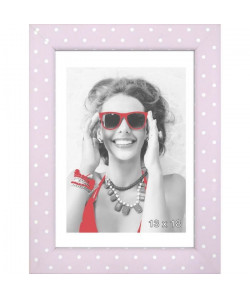 KID Cadre photo a pois 13x18 cm rose et blanc