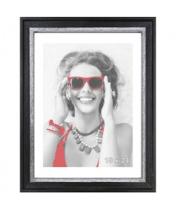 WOOD Cadre photo 18x24 cm noir, rouge et gris