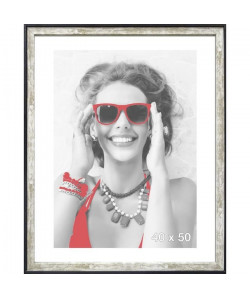 WOOD Cadre photo 40x50 cm gris, rouge et noir