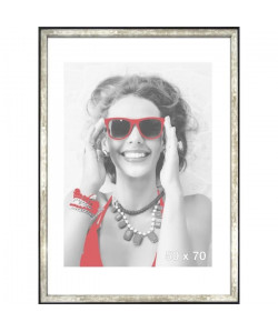 WOOD Cadre photo 50x70 cm gris, rouge et noir