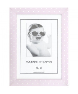 KID Cadre photo a pois 15x21 cm rose et blanc