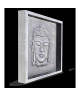 BOUDDHA Tableau déco Cadre coffre 33x33 cm blanc