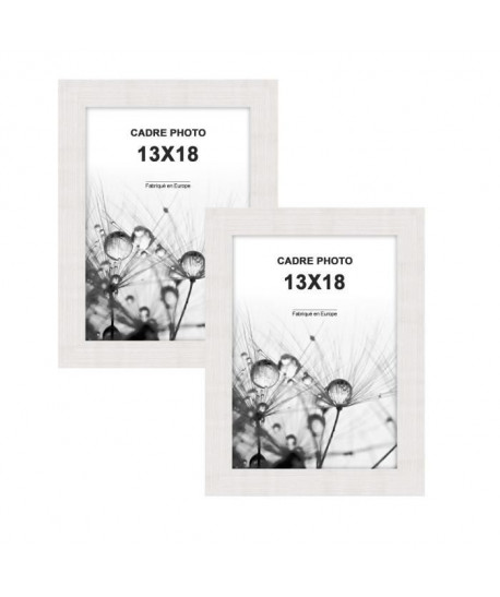 DAVNA Lot de 2 cadres photos 13x18 cm Blanc