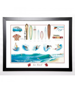 SPORT COLLECTION Image encadrée Le surf 57x77 cm Turquoise