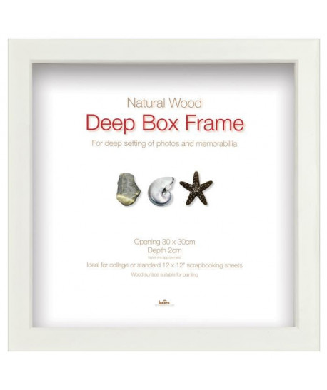 Cadre photo Deep Box  Bois  30 x 30 cm  Blanc