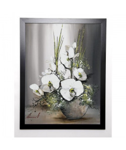 TRAMONI OLIVIER Image encadrée Univers d\'orchide?es blanches I 57x77 cm Gris